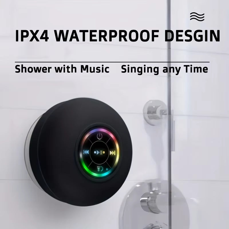 New Bathroom Waterproof Wireless LED Bluetooth Speaker Large Suction Cup Mini Portable Speaker Outdoor Sports Stereo Speaker